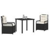 vidaXL Ensemble de salle &agrave; manger pour jardin 3 pcs Noir polyrotin