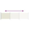 vidaXL Auvent lat&eacute;ral r&eacute;tractable de patio 140x600 cm Cr&egrave;me