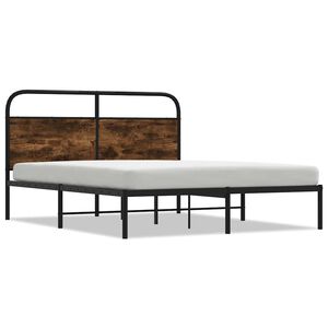 vidaXL Cadre de lit sans matelas 120x200 cm ch&ecirc;ne fum&eacute; bois ing&eacute;nierie