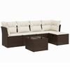 vidaXL Salon de jardin avec coussins 6 pcs marron r&eacute;sine tress&eacute;e