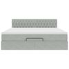 VidaXL Cadre de lit ottoman avec matelas gris clair 180x200 cm velours