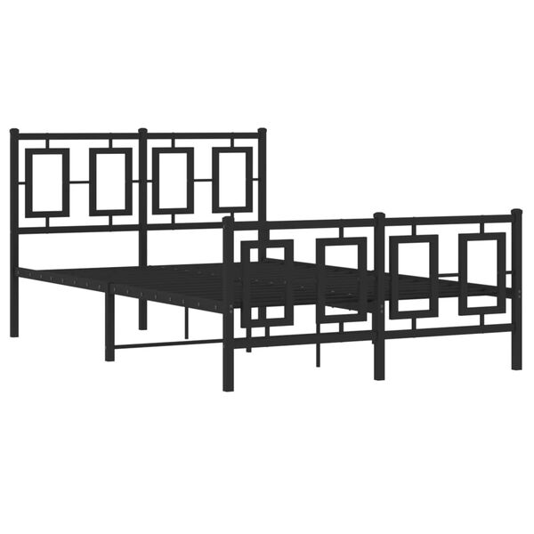 vidaXL Cadre de lit m&eacute;tal sans matelas avec pied de lit noir 120x190cm