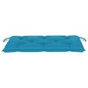 vidaXL Banc de jardin avec coussin bleu clair 112 cm Bois de teck