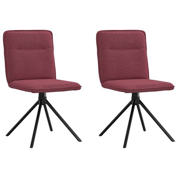 vidaXL Chaises &agrave; manger lot de 2 rouge bordeaux tissu