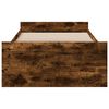 vidaXL Cadre de lit avec tiroirs sans matelas ch&ecirc;ne fum&eacute; 100x200 cm