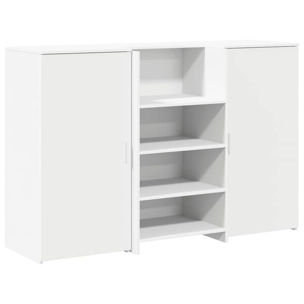 vidaXL Bureau de réception blanc 155x50x103,5 cm bois d'ingénierie