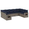 vidaXL Ensemble de canap&eacute; de jardin 9 pcs avec coussins gris r&eacute;sine tress&eacute;e