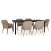vidaXL Ensemble &agrave; manger de jardin et coussins 7 pcs Marron