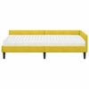 vidaXL Cadre de lit d'angle avec matelas Autre 2 pcs Jaune Velours