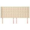 vidaXL T&ecirc;te de lit avec oreilles Cr&egrave;me 183x16x118/128 cm Tissu