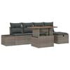 vidaXL Ensemble de canap&eacute; de jardin 6 pc Gris polyrotin