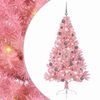 vidaXL Sapin de No&euml;l artificiel pr&eacute;-&eacute;clair&eacute; Rose 180 cm PVC