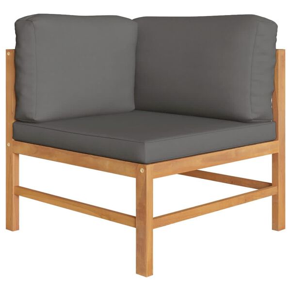 vidaXL Salon de jardin 2 pcs avec coussins gris fonc&eacute; Bois de teck
