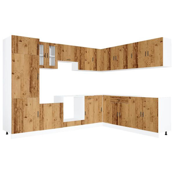 vidaXL Ensemble d'armoires de cuisine 14 pcs Porto bois d'ing&eacute;nierie