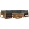 vidaXL Ensemble de canap&eacute;s d'ext&eacute;rieur 7 pc Naturel et Anthracite
