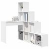 vidaXL Bureau d'angle Blanc 101,5 x 149,5 x 149,5 cm Bois d'ing&eacute;nierie