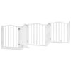vidaXL Barri&egrave;re pour chiens et porte 6 panneaux blanc bois de peuplier