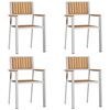 vidaXL Chaise de jardin 4 pcs Marron Bois de teck massif
