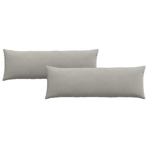 vidaXL Coussins de canap&eacute; 2 pcs Gris clair 120 x 40 cm tissu