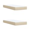vidaXL Sommier &agrave; lattes de lit avec matelas Cr&egrave;me 200x200 cm Tissu
