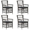 vidaXL Chaises de jardin 4 pc Noir