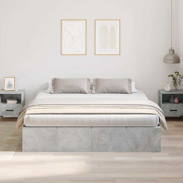 vidaXL Cadre de lit avec rangement Gris b&eacute;ton 180 x 200 cm