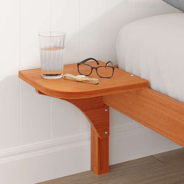 vidaXL Cadre de lit Brun cire 150 x 200 cm Pin massif
