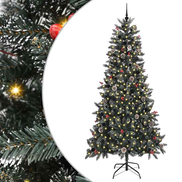 vidaXL Sapin de No&euml;l artificiel Vert 240 cm PVC, plastique et acier