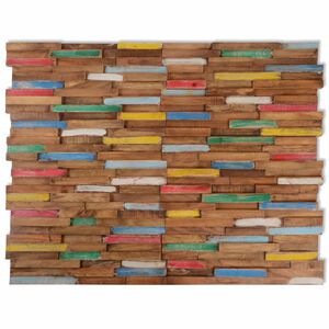 vidaXL Panneaux de rev&ecirc;tement mural 10 pcs 1,03 m&sup2; Bois de teck solide