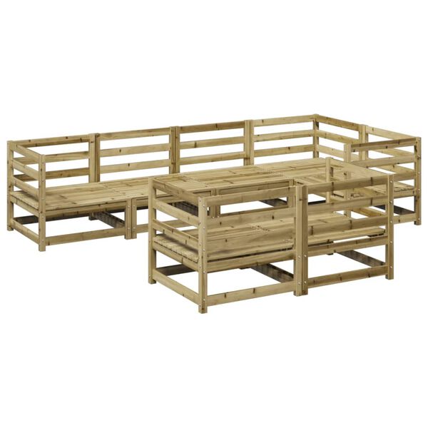 vidaXL Salon de jardin 7 pcs bois de pin impr&eacute;gn&eacute;
