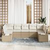 vidaXL Ensemble de canap&eacute; de jardin avec coussin 7 pcs Beige polyrotin