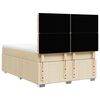 vidaXL Sommier &agrave; lattes de lit avec matelas Cr&egrave;me 160x200 cm Tissu