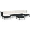 vidaXL Salon de jardin 8 pcs avec coussins r&eacute;sine tress&eacute;e noir