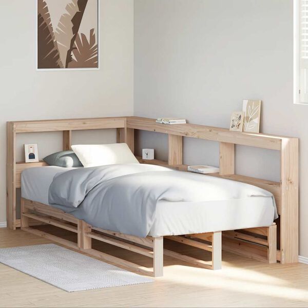 vidaXL Lit biblioth&egrave;que sans matelas 90x190 cm bois de pin massif