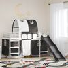 vidaXL Lit mezzanine pour enfants Blanc et Noir 99,5 x 190 cm M&eacute;tал