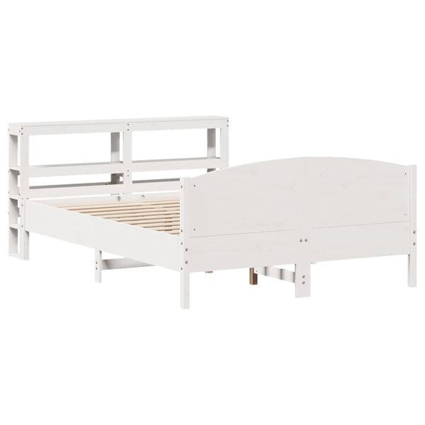 vidaXL Cadre de lit sans matelas blanc 140x190 cm bois de pin massif