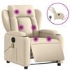 vidaXL Fauteuil inclinable de massage &eacute;lectrique cr&egrave;me tissu