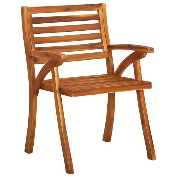 vidaXL Chaises &agrave; manger de jardin avec coussins lot de 3 Acacia massif