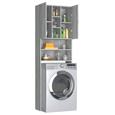 vidaXL Meuble pour machine à laver Sonoma gris 64x25,5x190 cm