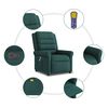 vidaXL Fauteuil de massage inclinable Vert foncé Tissu