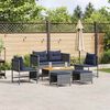 vidaXL Ensemble de canapé de jardin 6 pcs gris et bleu marine