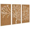 vidaXL Décorations murales jardin 3 pcs 105x55 cm design d'arbre acier