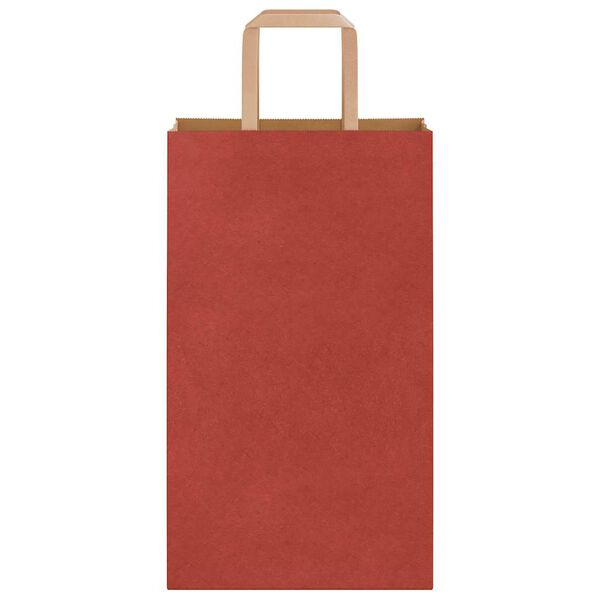 vidaXL Sacs en papier 50 pcs avec poign&eacute;es rouge 21x11x36 cm