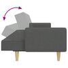 vidaXL Canap&eacute;-lit &agrave; 2 places avec repose-pied gris fonc&eacute; tissu