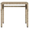 vidaXL Chaises longues lot de 2 avec auvents et table beige poly rotin