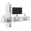 vidaXL Unit&eacute;s murales TV 5 pcs blanc bois d'ing&eacute;nierie