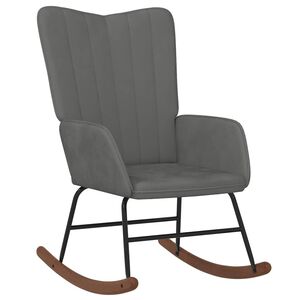vidaXL Chaise &agrave; bascule Gris fonc&eacute; Velours
