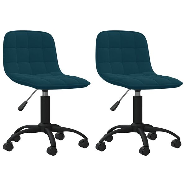 vidaXL Chaises pivotantes &agrave; manger lot de 2 Bleu Velours