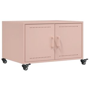 vidaXL Table basse rose 68x50x43,5 cm acier