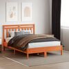 vidaXL T&ecirc;te de lit cire marron 135 cm bois massif de pin